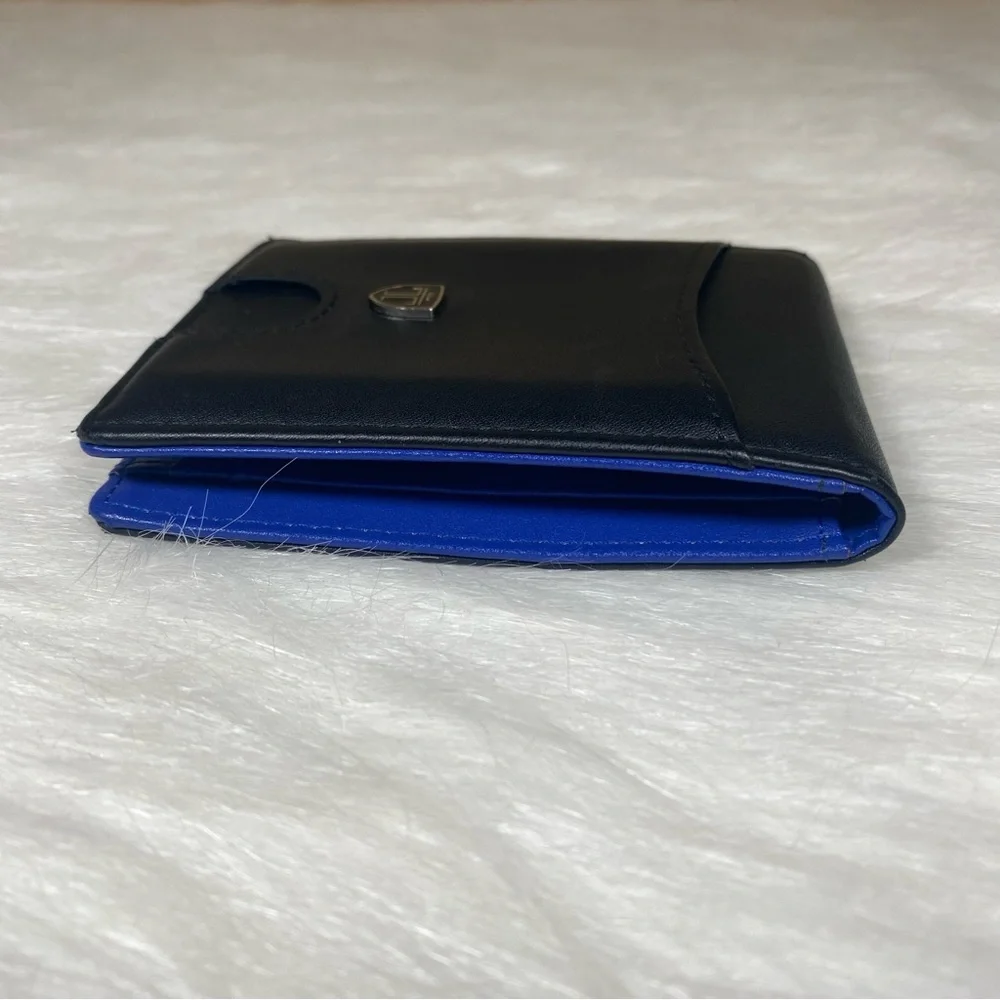 Mens Travando Slim Wallet with Money Clip Black And Blue
